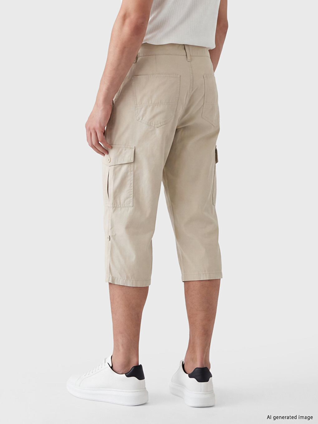 Bej Regular Fit Erkek Kargo Şort-2