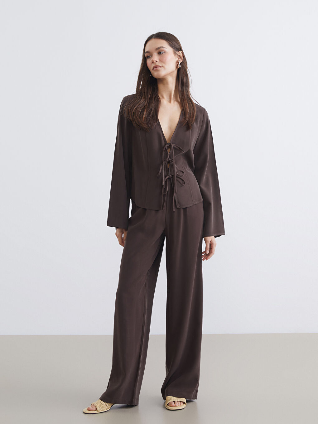 Women's Wide-Leg Trousers with Elastic Waist