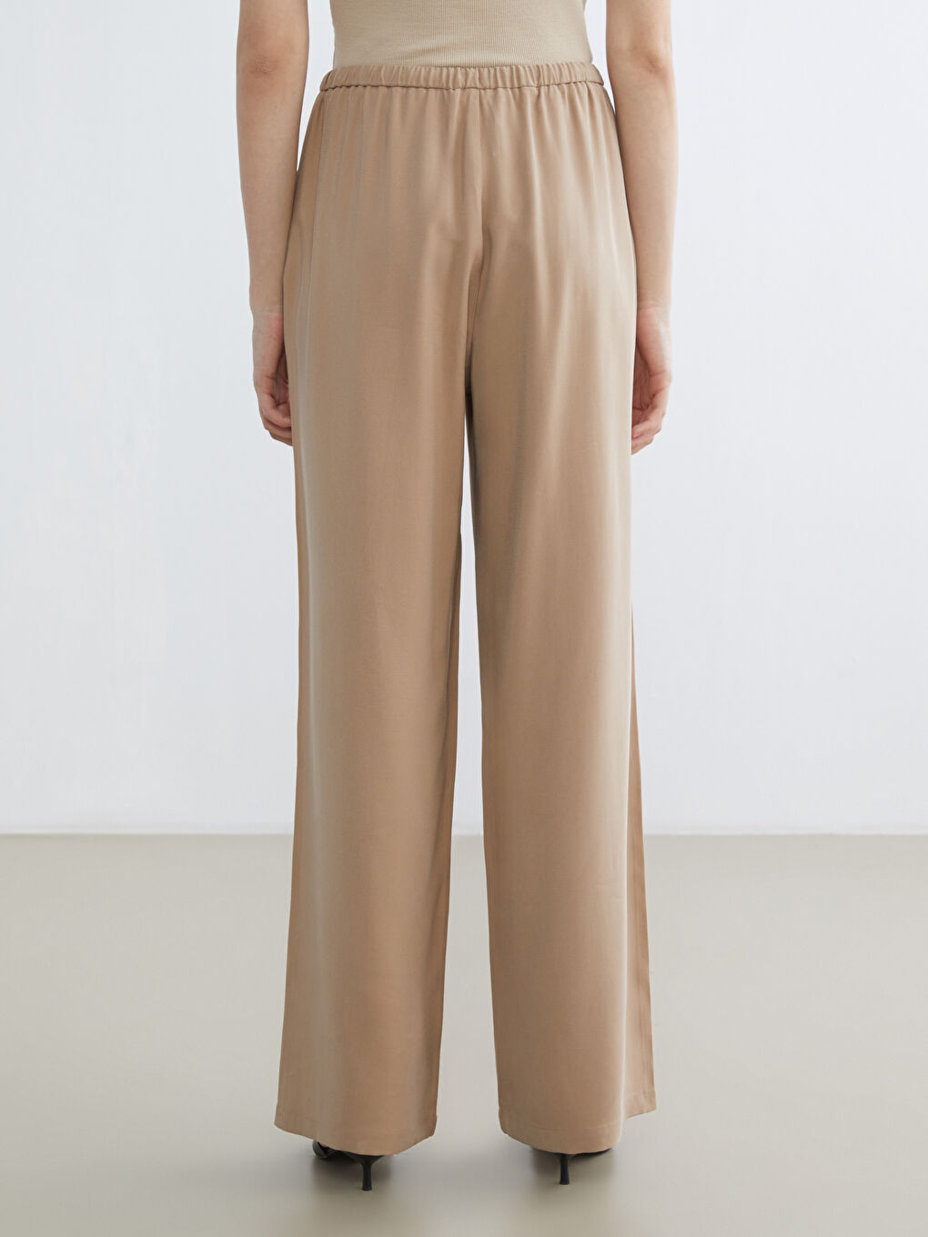 Women's Wide-Leg Trousers with Elastic Waist-3