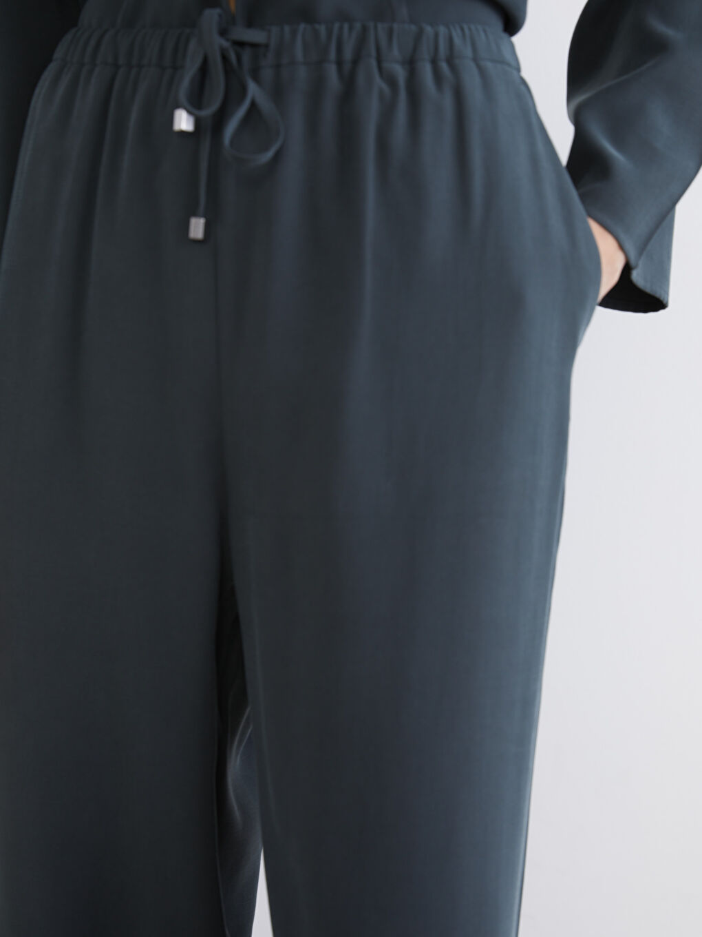 Women's Wide-Leg Trousers with Elastic Waist-2