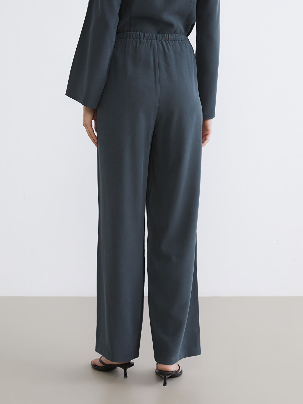 Women's Wide-Leg Trousers with Elastic Waist-3