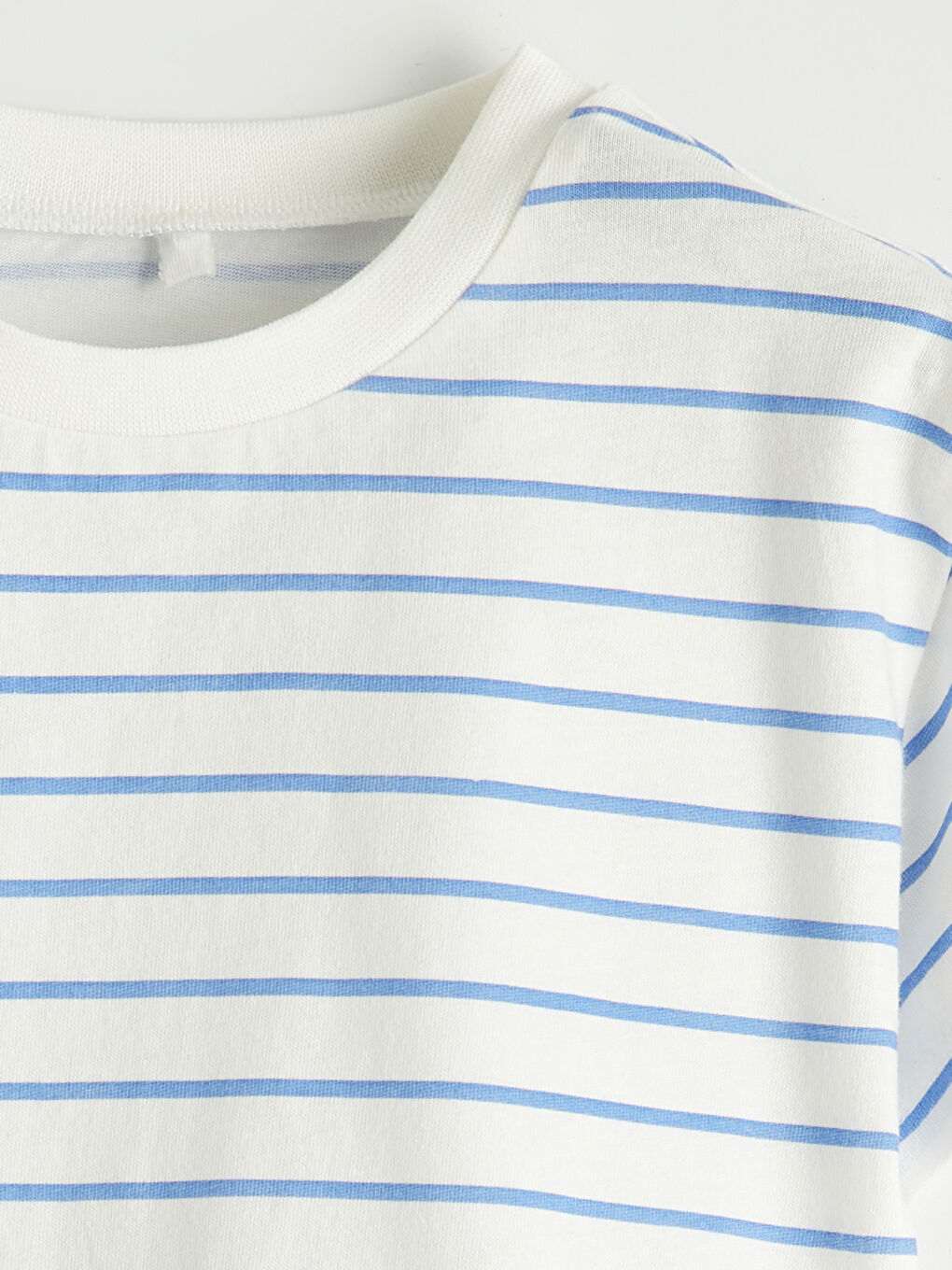 Ekru Bisiklet Yaka Çizgili Erkek Bebek Tişört 2'li-5