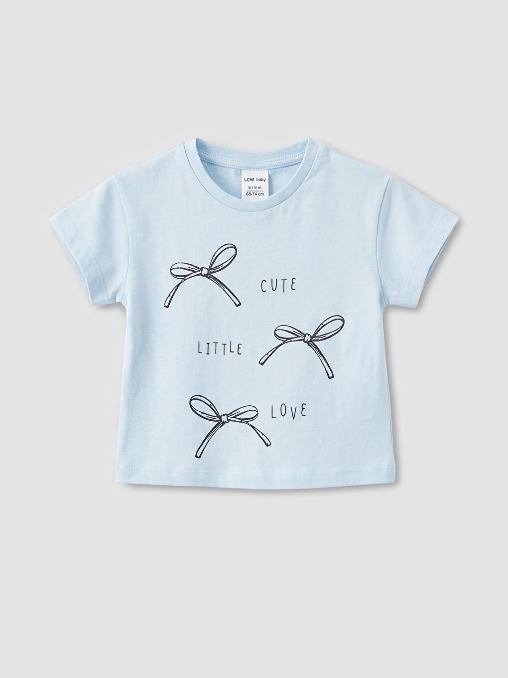 Mavi Bisiklet Yaka Baskılı Kız Bebek 2'li Tişört-2