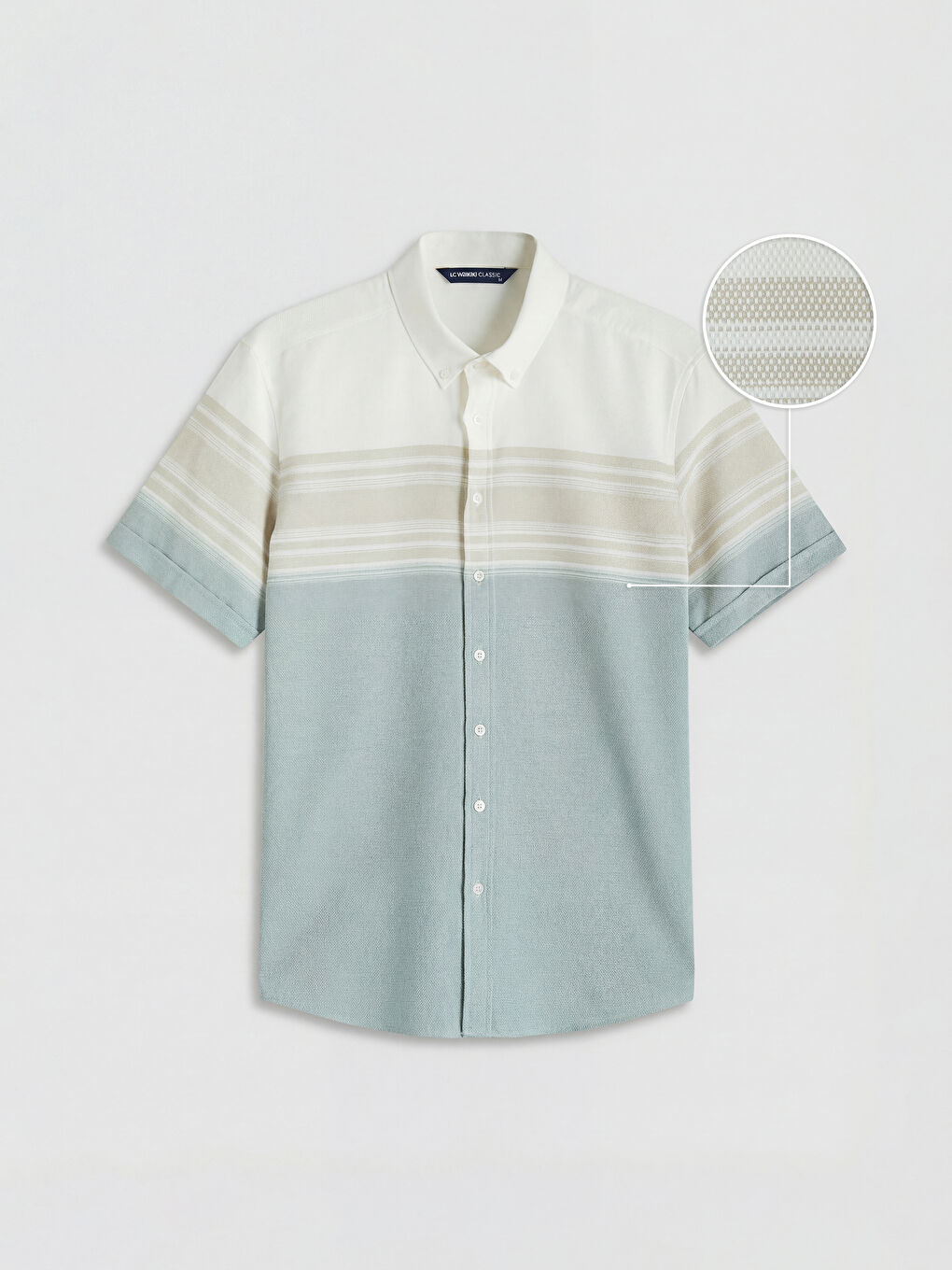 Bej Regular Fit Armürlü Erkek Gömlek