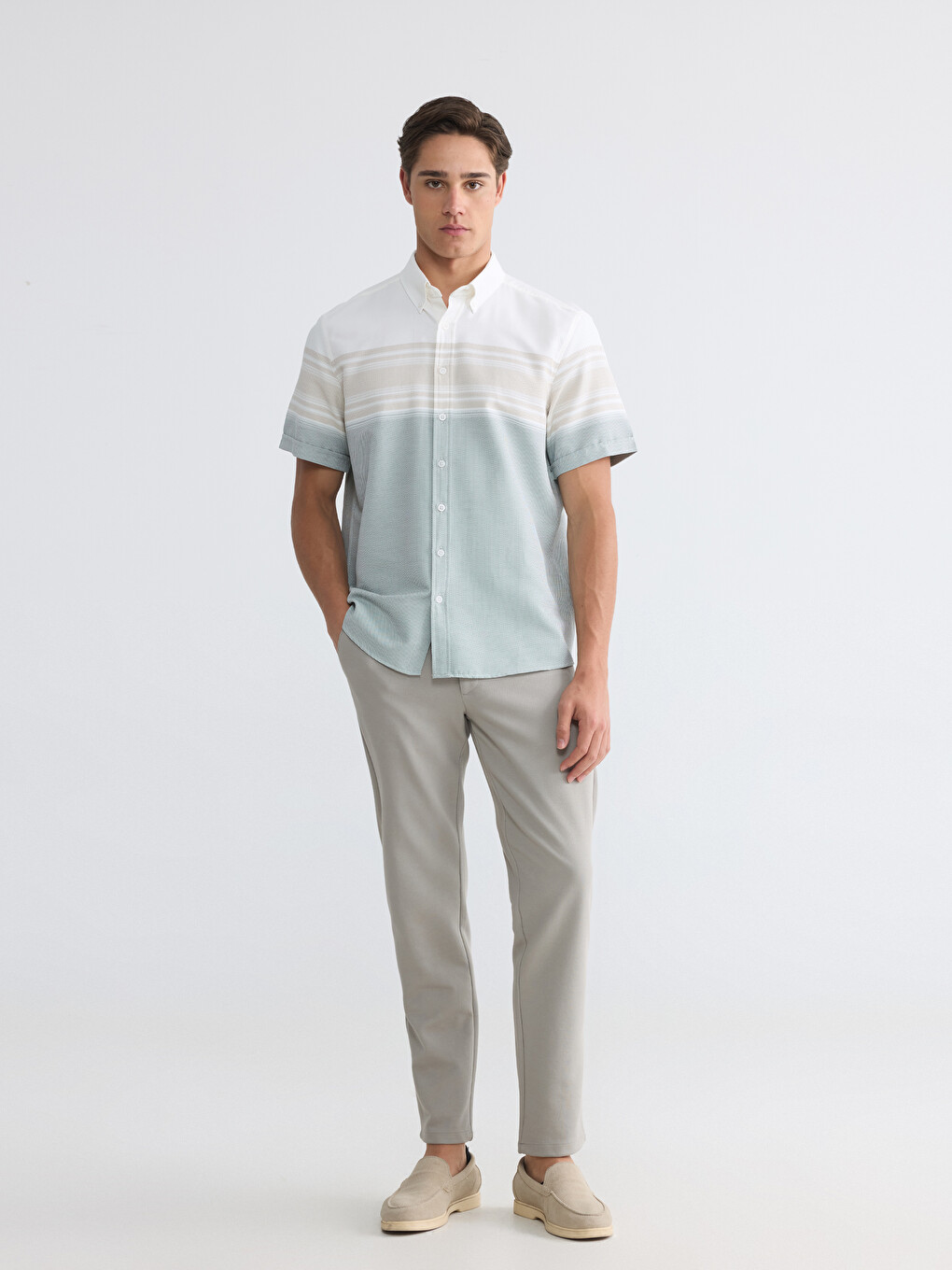 Regular Fit Dobby Men's Shirt-1