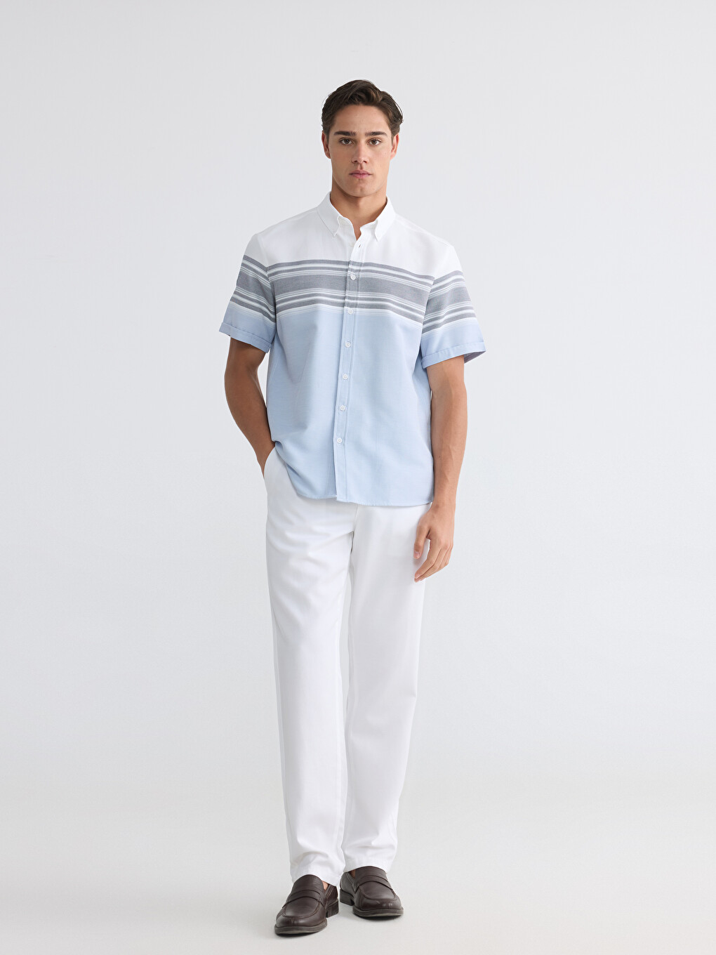 Regular Fit Dobby Men's Shirt-1
