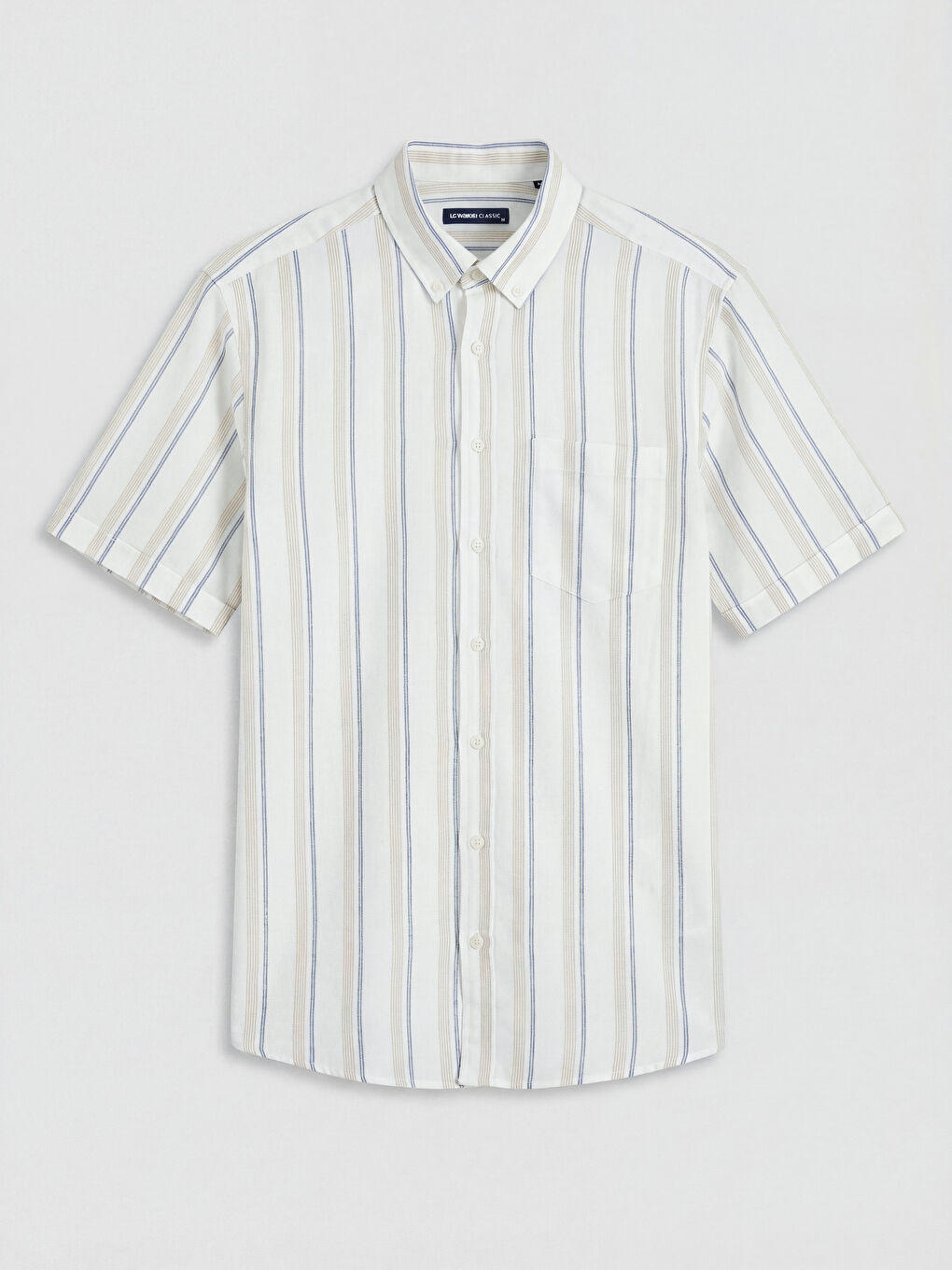 Bej Regular Fit Armürlü Erkek Gömlek-4