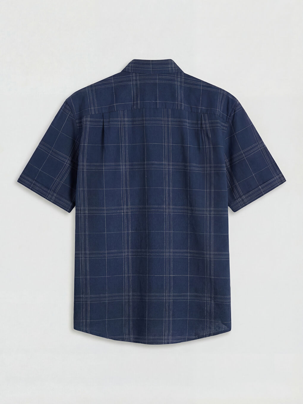 Lacivert Regular Fit Ekose Erkek Gömlek-1