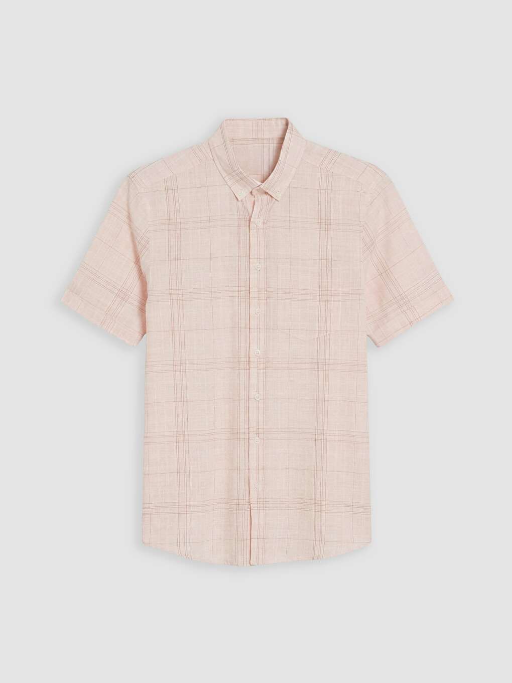 Pembe Regular Fit Ekose Poplin Erkek Gömlek-3