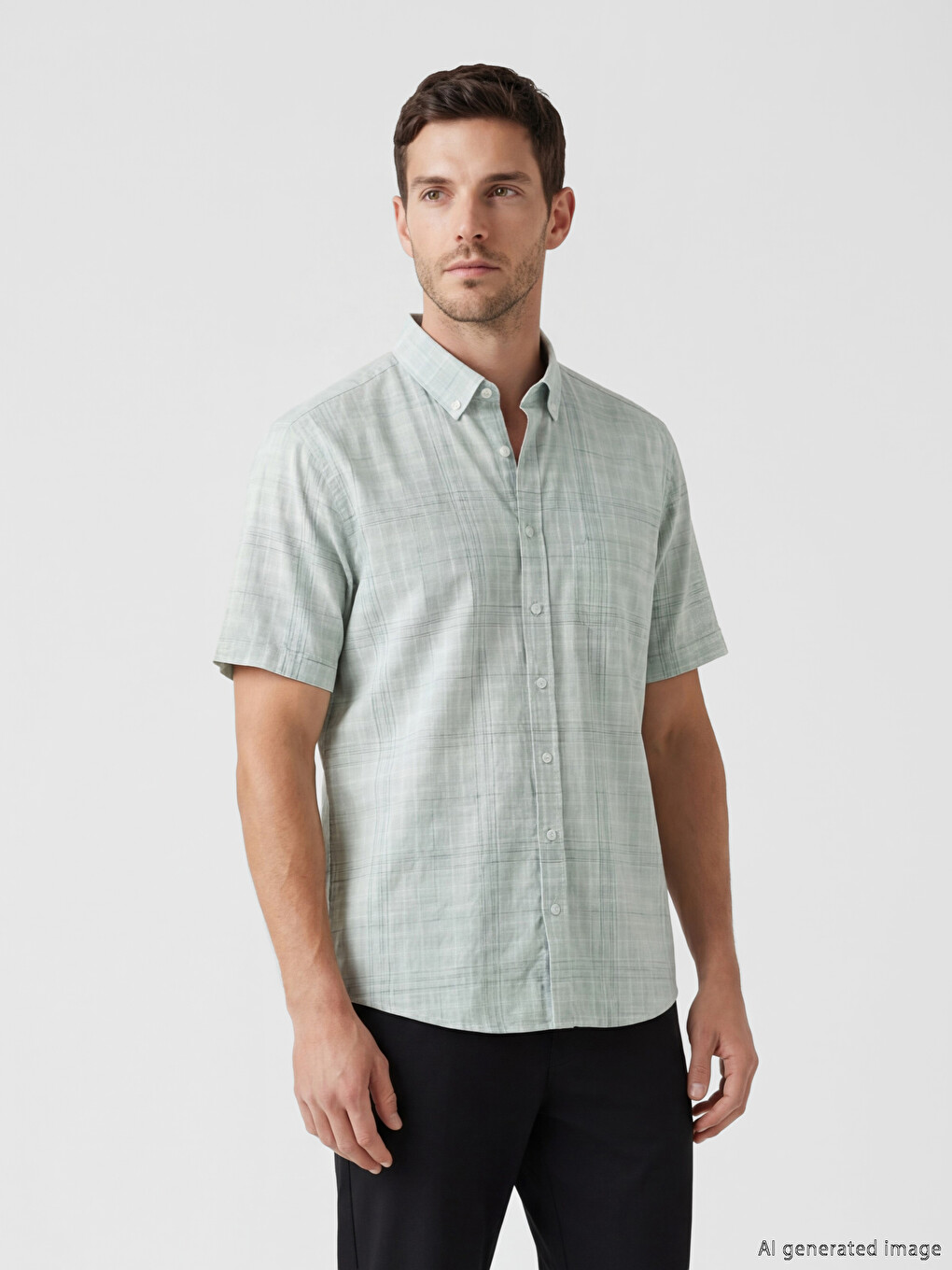 Regular Fit Plaid Men's Shirt-2