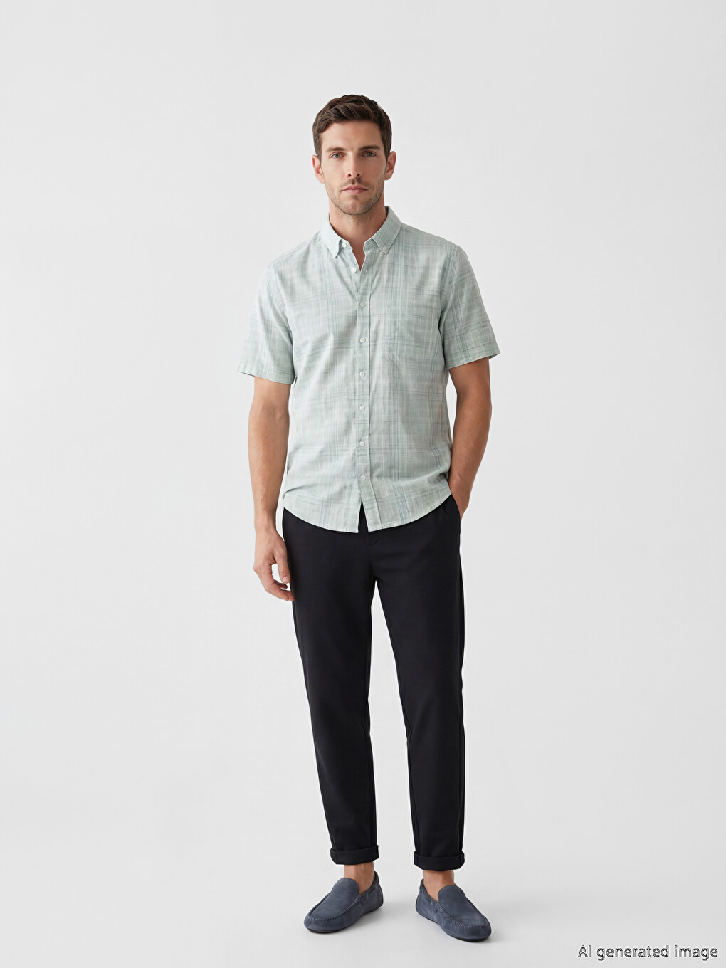 Regular Fit Plaid Men's Shirt-3