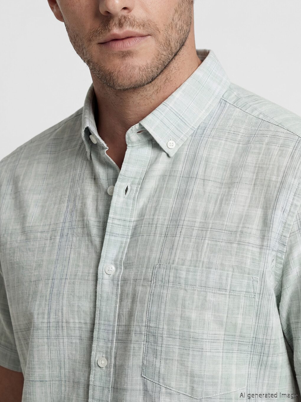 Regular Fit Plaid Men's Shirt-4