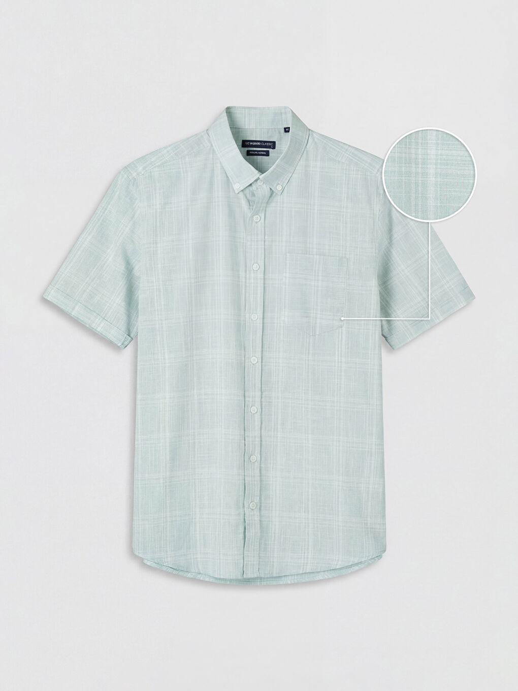 Yeşil Regular Fit Ekose Poplin Erkek Gömlek