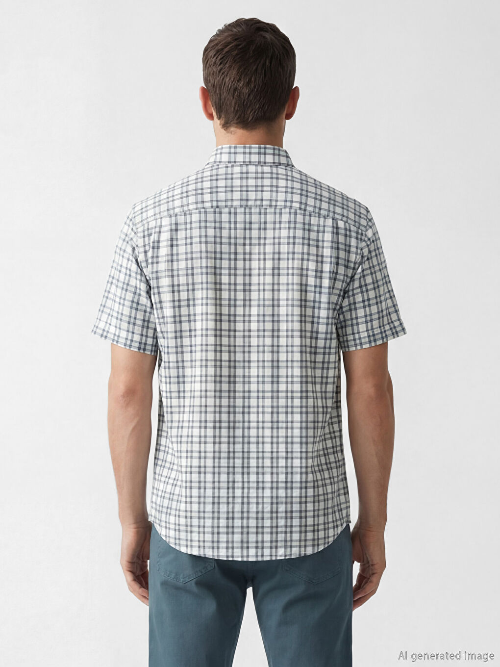 Yeşil Regular Fit Ekose Erkek Gömlek-3