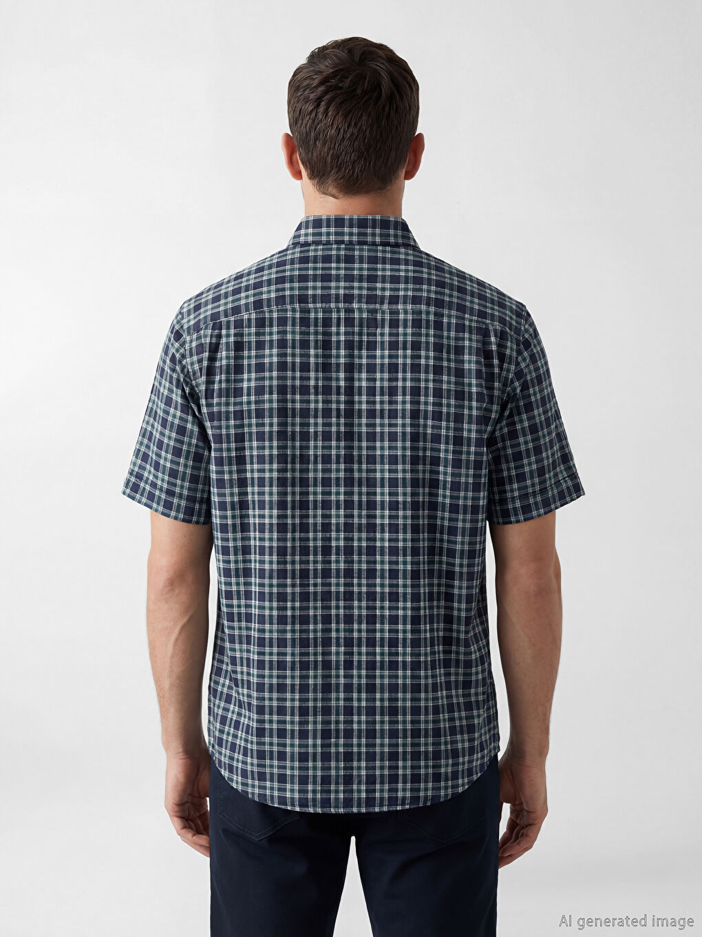 Yeşil Regular Fit Ekose Erkek Gömlek-3