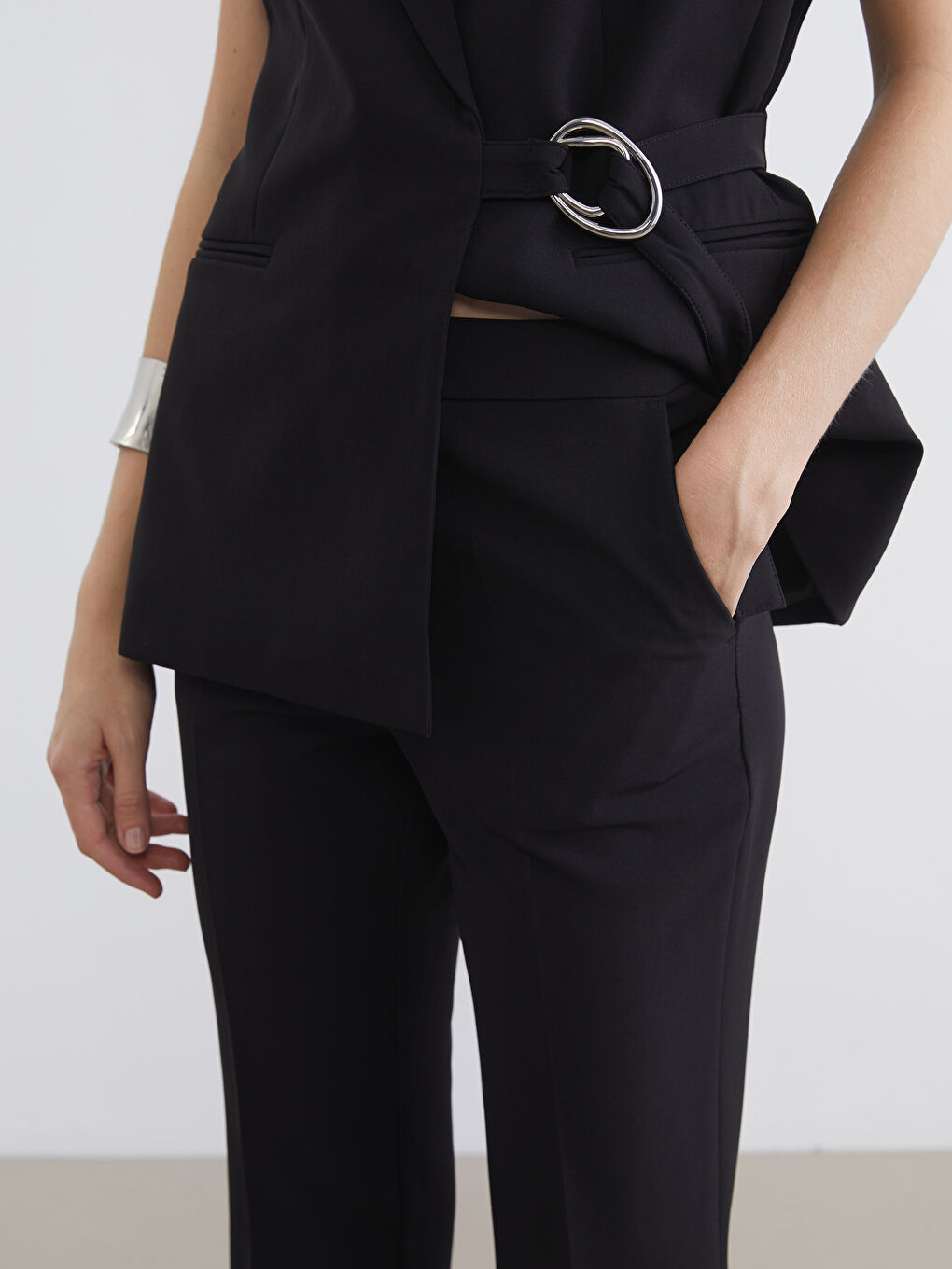 High-Waisted Flare Trousers-2