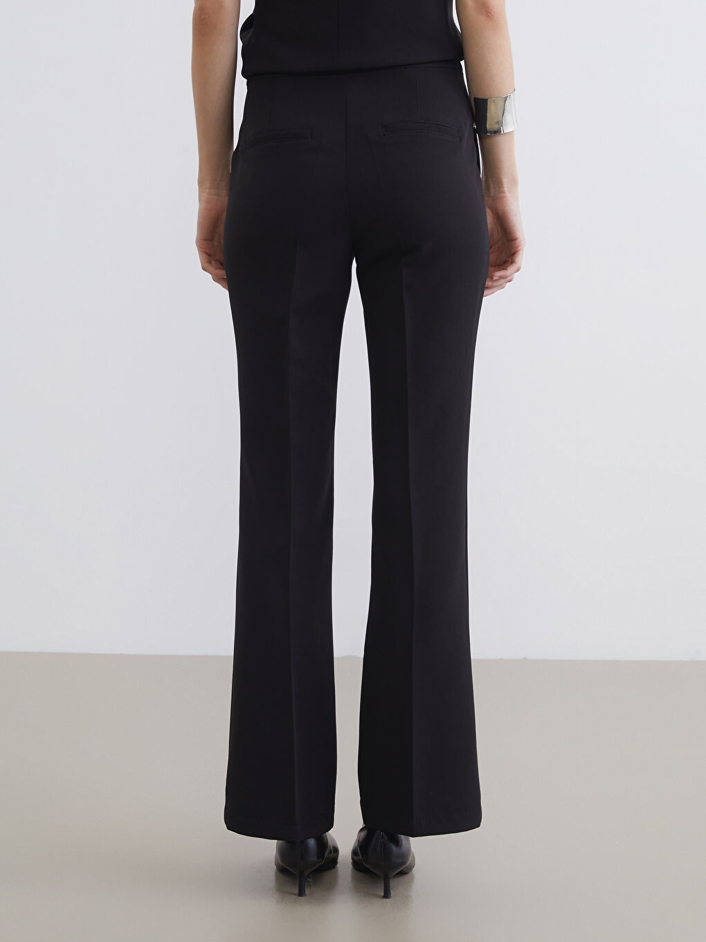 High-Waisted Flare Trousers-3