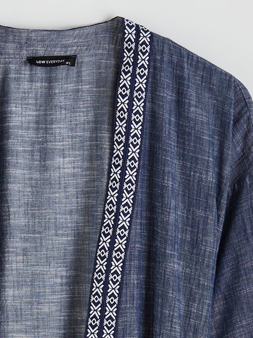 Shawl Collar Embroidered Woman Kimono-5