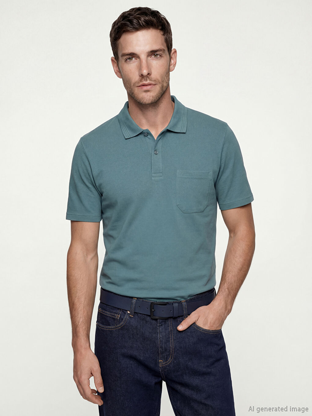 حزام رجالي من الجلد الصناعي - مجموعة من 3 قطع