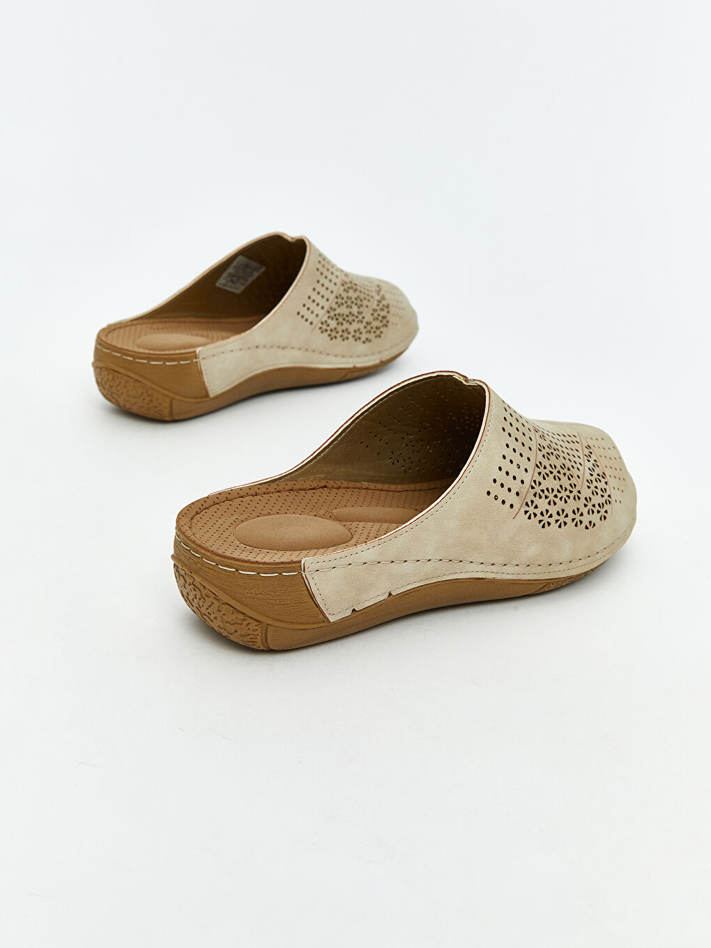 Ekru Süet Görünümlü Kadın Terlik-4