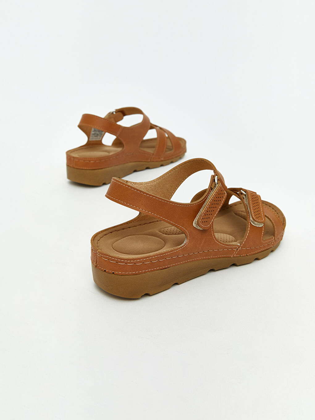 Bej Deri Görünümlü Kadın Sandalet-4