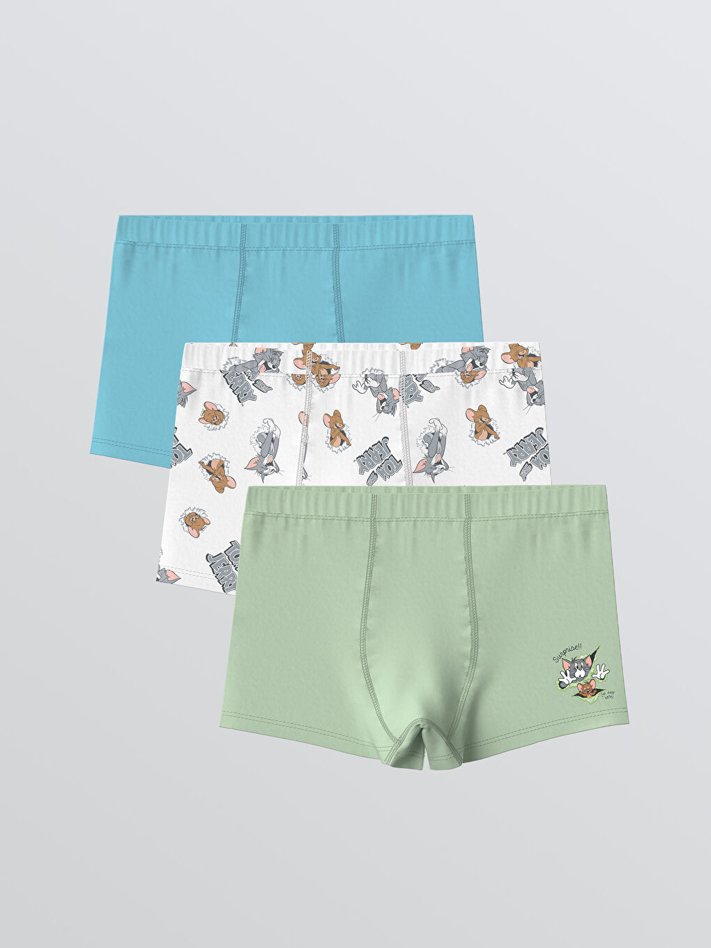 Beyaz Tom & Jerry Baskılı Erkek Çocuk Boxer 3'lü