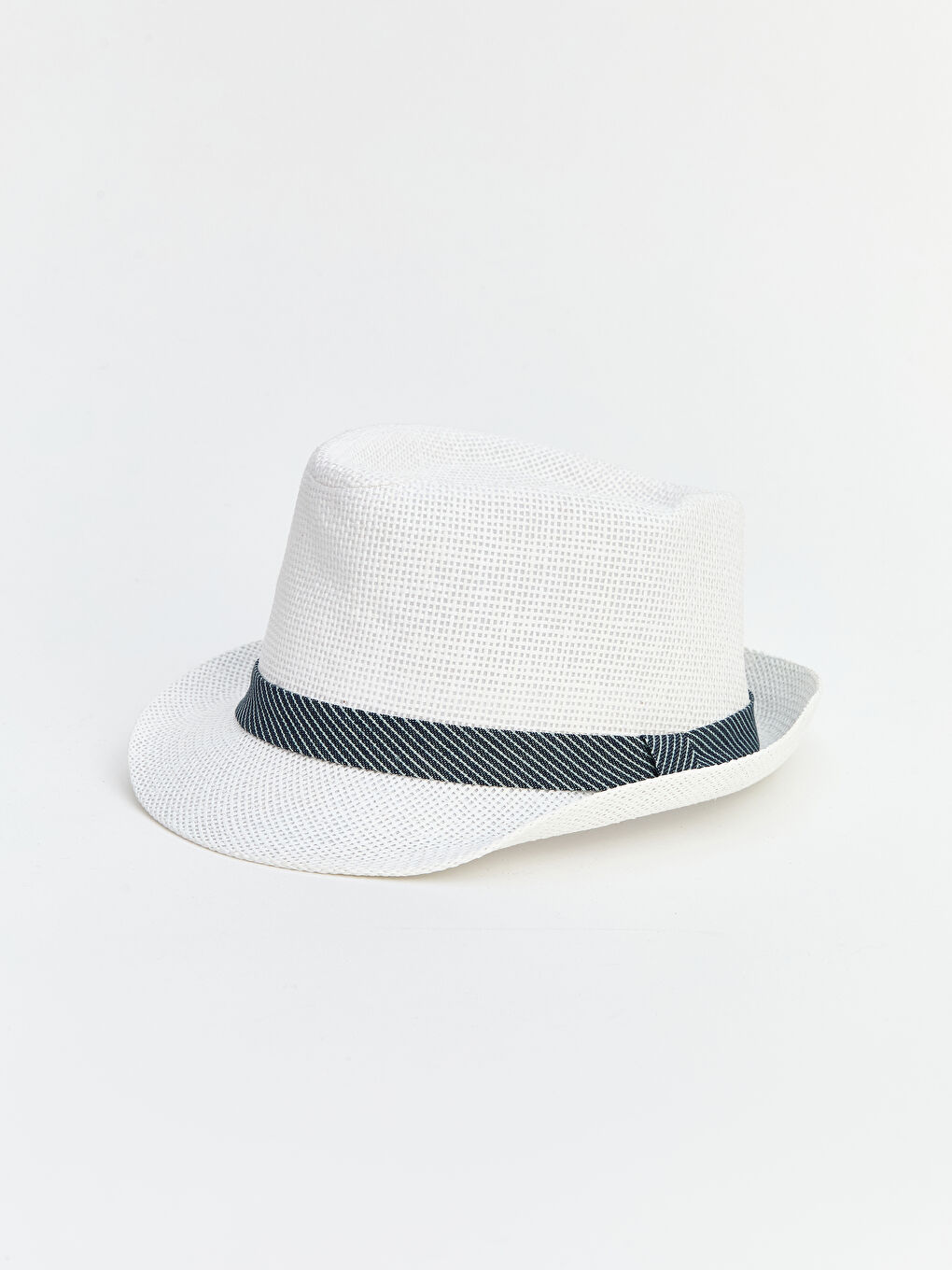 Beyaz Şerit Detaylı Erkek Fötr Şapka