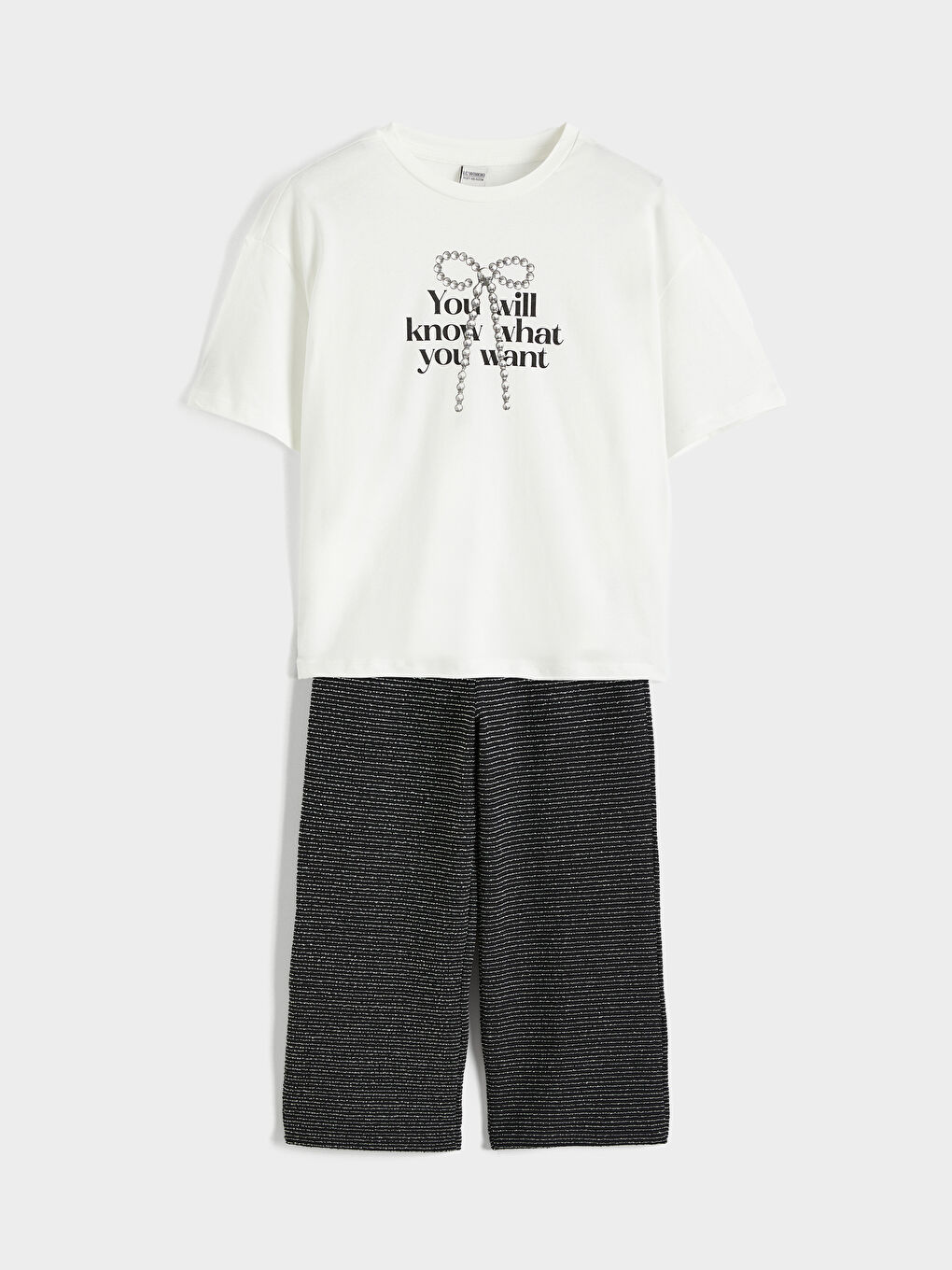 Bow-Print Tee and Trousers for Girls