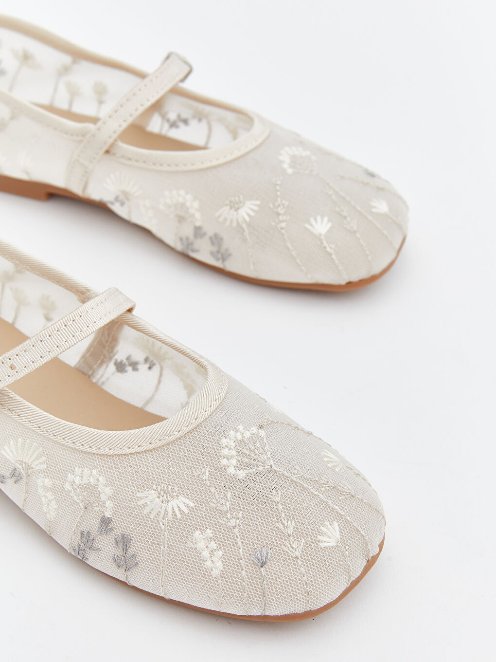 أحذية باليه مسطحة بيج فاتح / ايكرو طفلة-2