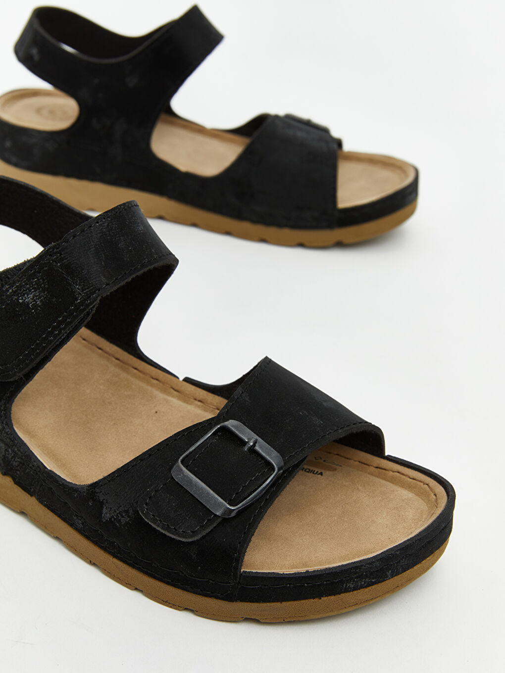 Siyah Süet Görünümlü Kadın Sandalet-2