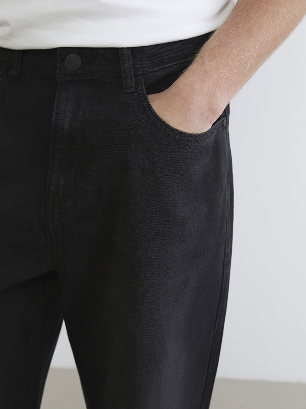 Siyah Baggy Fit Erkek Jean Pantolon-2