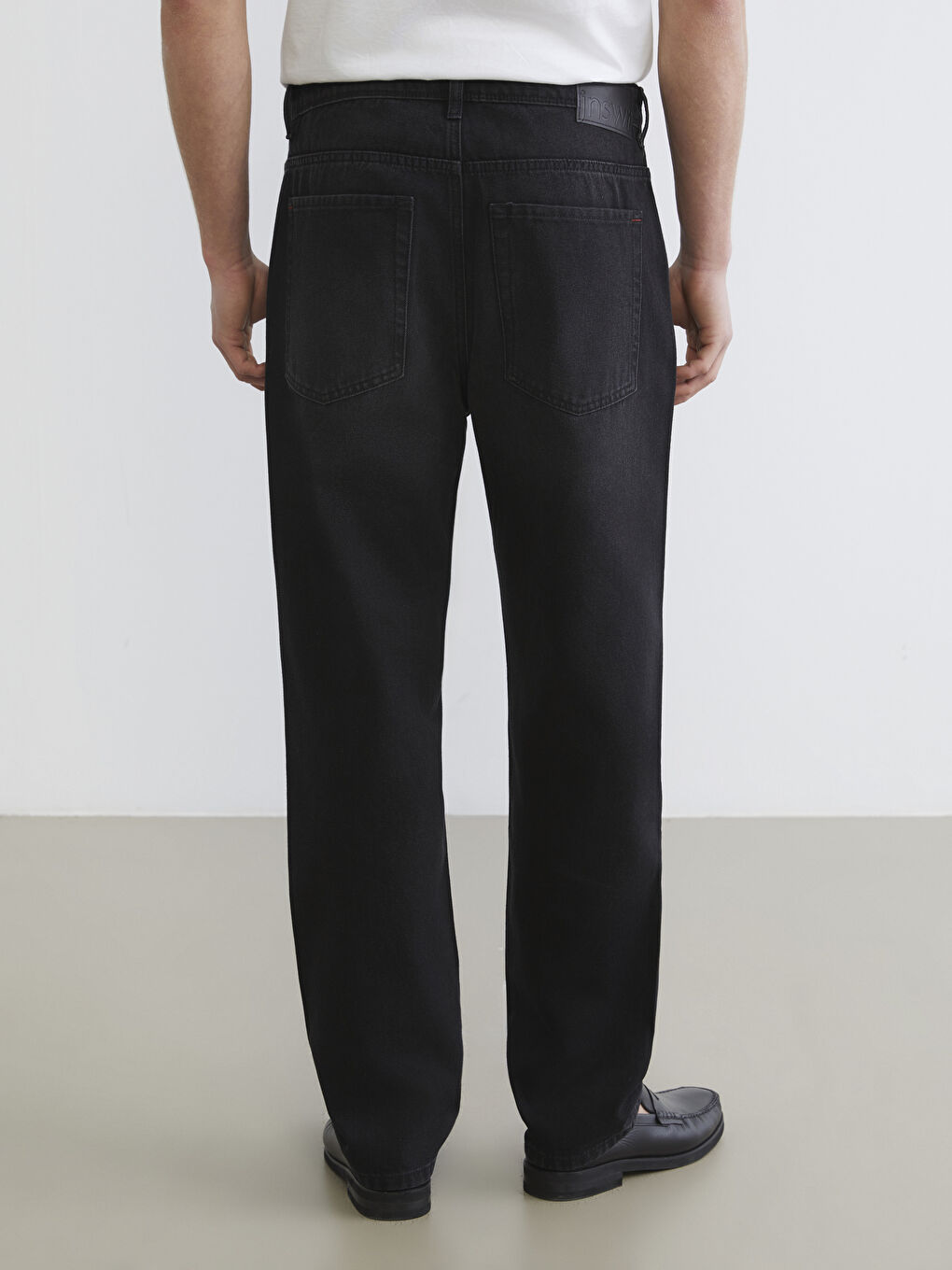 Siyah Baggy Fit Erkek Jean Pantolon-3