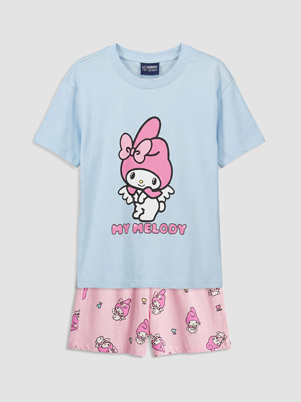 طقم بيجاما قصير بناتي بطبعة ماي ميلودي