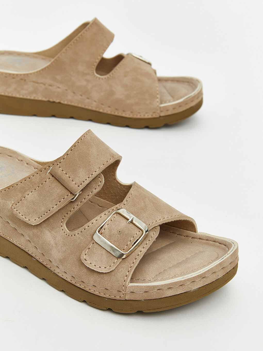 Bej Süet Görünümlü Kadın Terlik-2