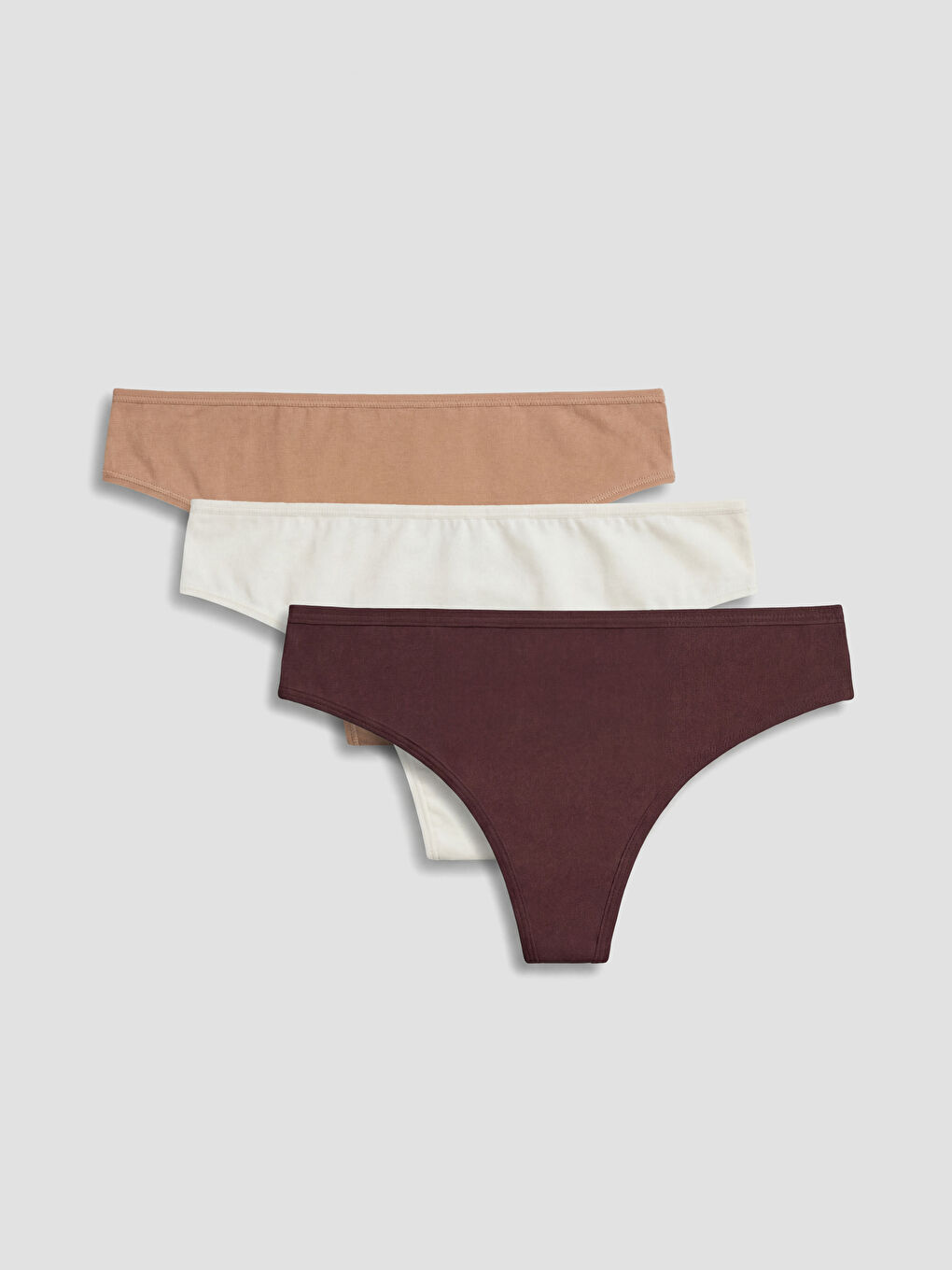 Mürdüm Düz Tanga Külot 3'lü