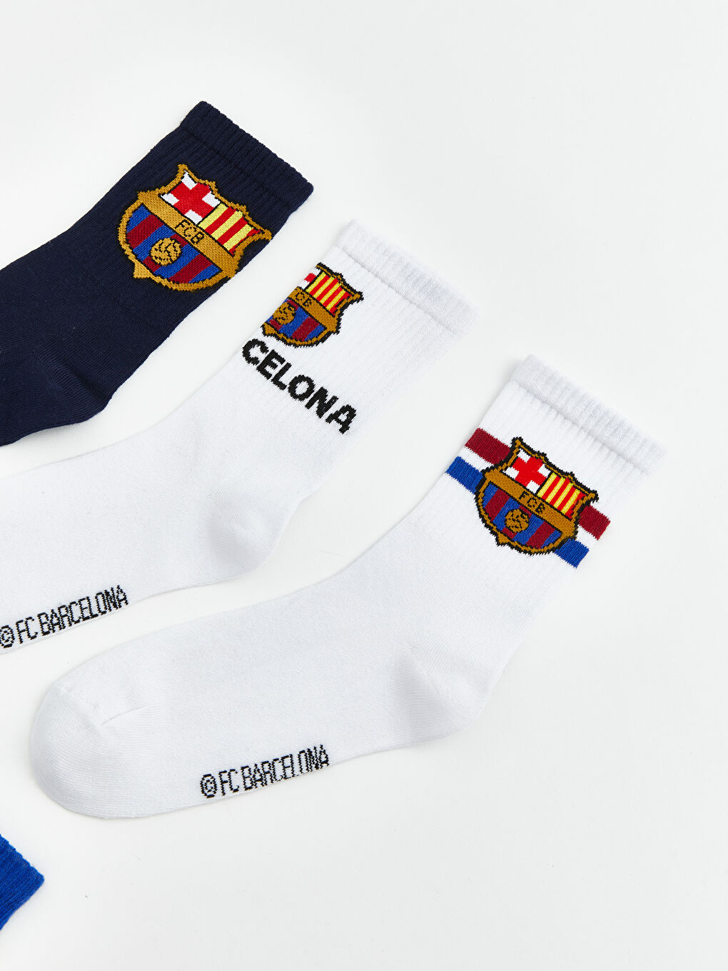 Karışık FC Barcelona Baskılı Erkek Çocuk 5'li Soket Çorap-2