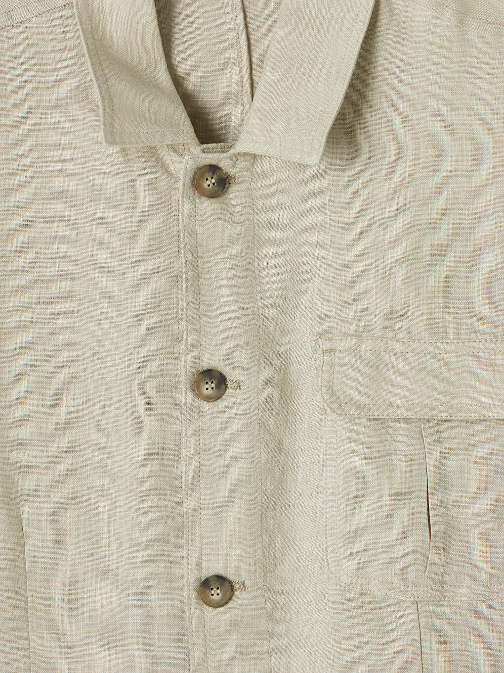 Bej Regular Fit Gömlek Yaka Erkek Mont-2