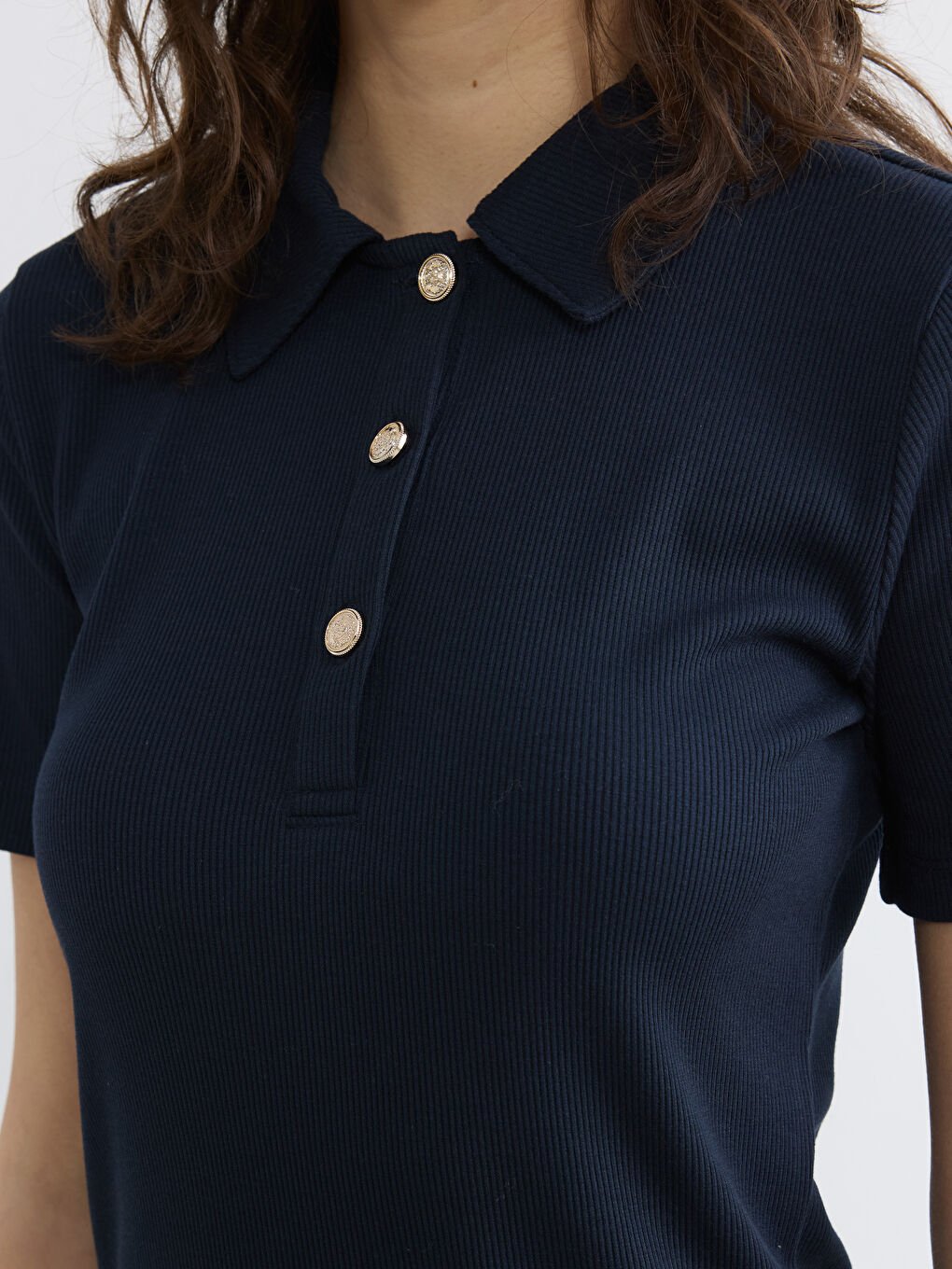 Collared Ribbed Bodycon Dress-2