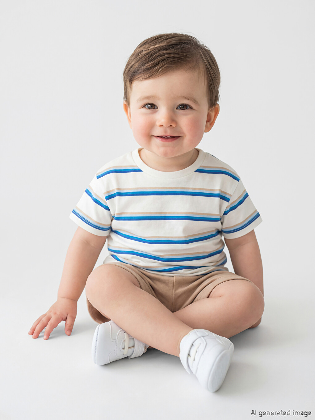 Ensemble T-shirt Et Short Rayé Pour Bébé Garçon