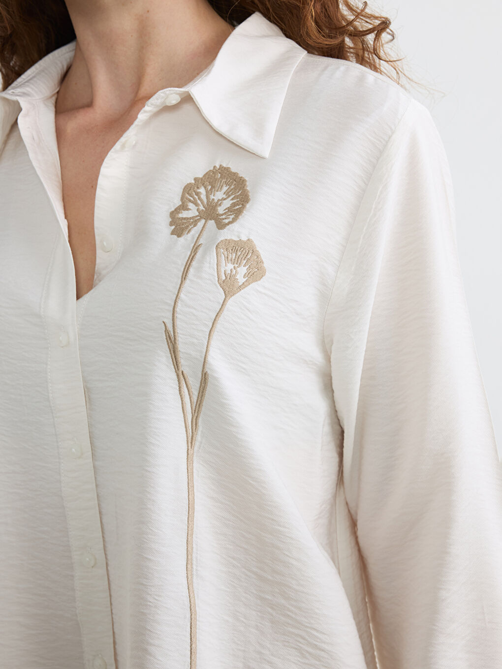 تونيك قميص نسائي من البوبلين المطرز-2