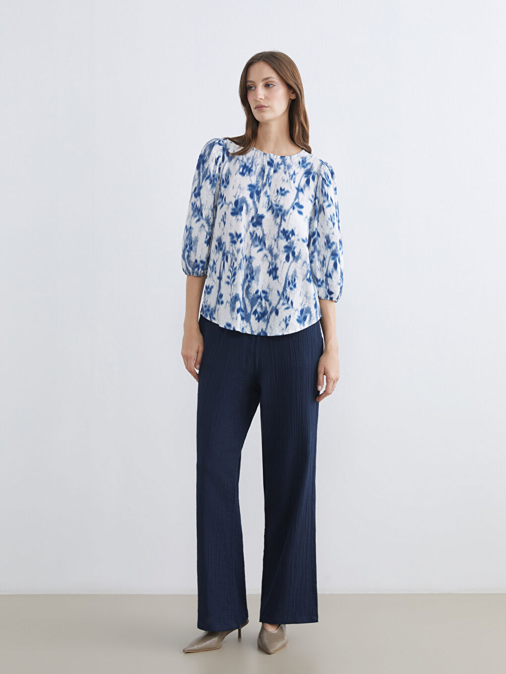 Жена Синьо Блуза-1