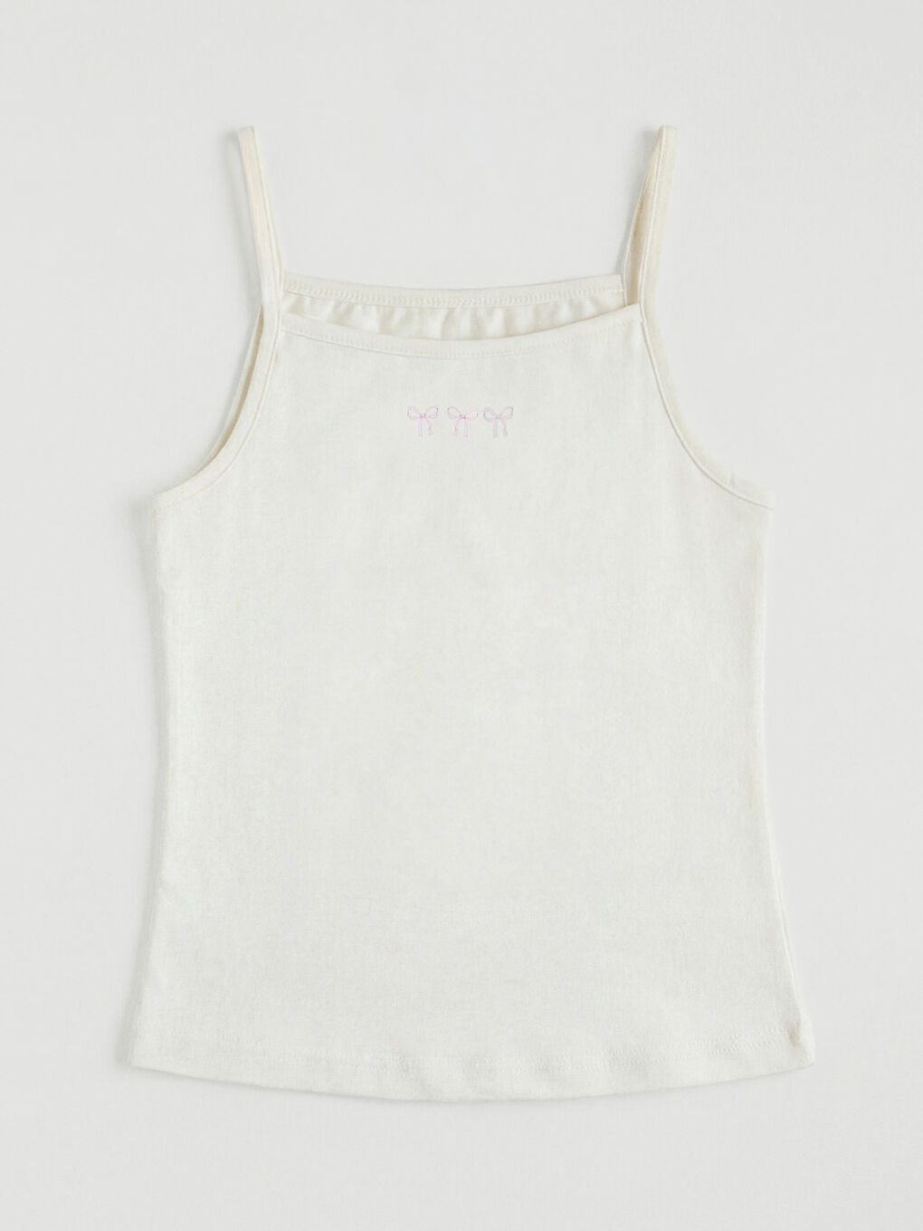 Pembe Fiyonk Baskılı İp Askılı Kız Çocuk Atlet  2'li-1