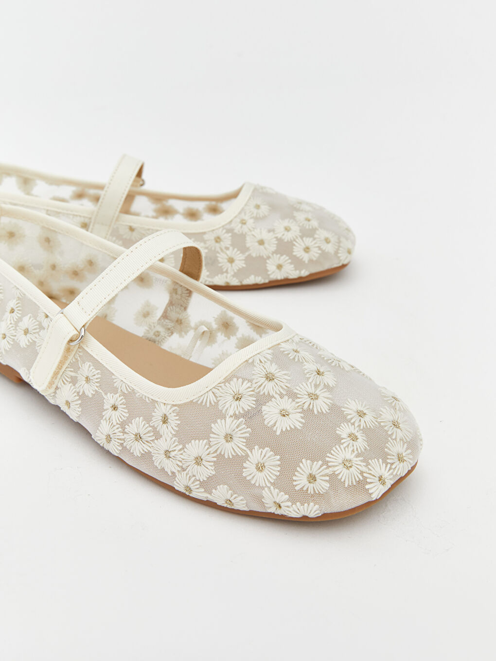 أحذية باليه مسطحة بيج فاتح / ايكرو فتاة-2