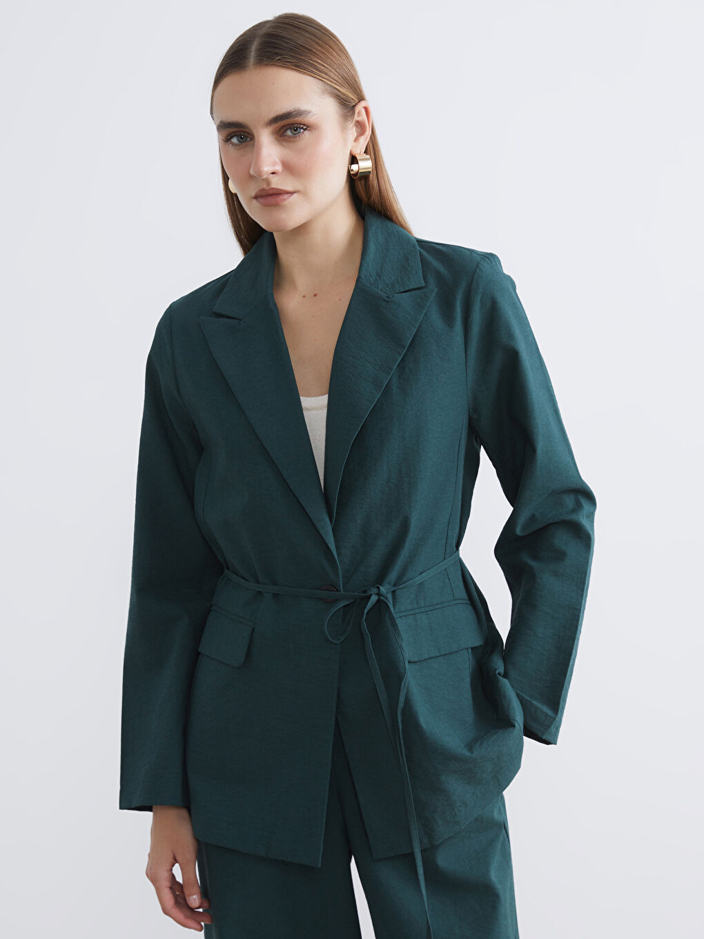 Women's Belted Blazer Jacket