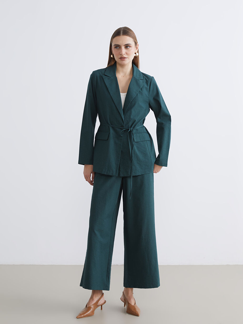 Women's Belted Blazer Jacket-1