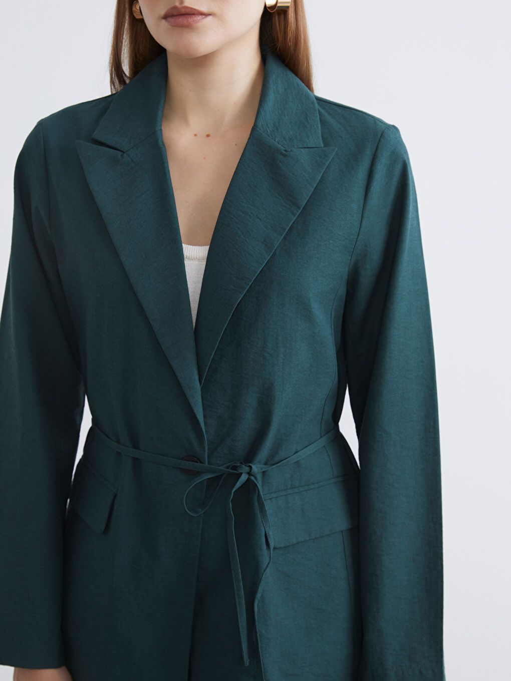 Women's Belted Blazer Jacket-2