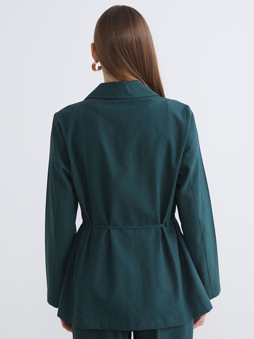 Women's Belted Blazer Jacket-3