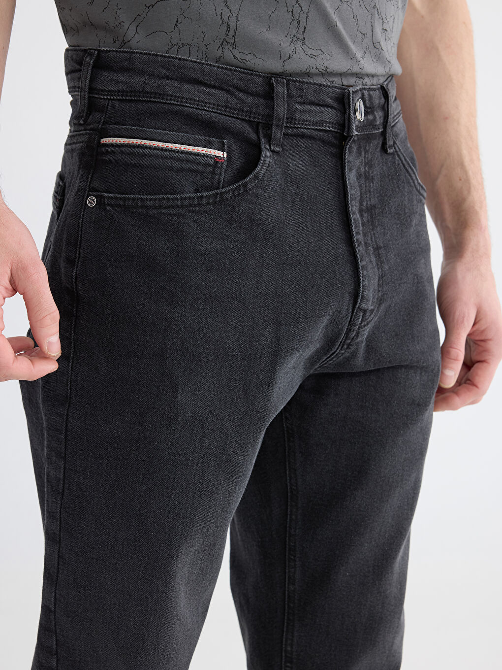 Siyah 710 Loose Fit Erkek Jean Pantolon-2