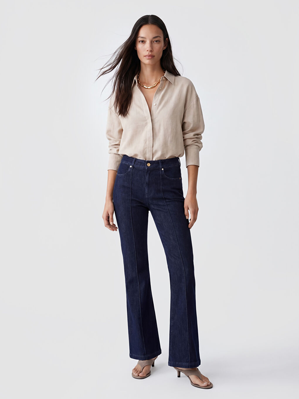 Linen-Look Women's Shirt-1
