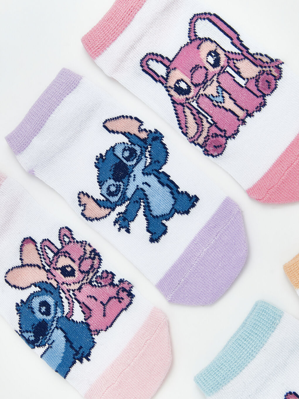 Girls' Stitch and Angel Patterned Ankle Socks 5-Pack-1